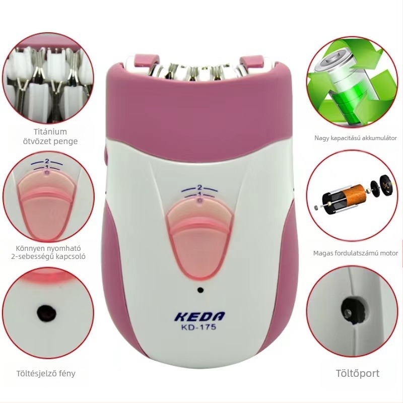 Női elektromos szőrtelenítő készülék, modell 216, teljes test szőrtelenítés, USB táplálás, hideg fény, ABS ház