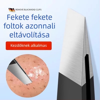 Feketefehér foltok eltávolító csipesz lapos végű, ultraéles pattanás tűvel, mindennapi használatra — Little Teana
