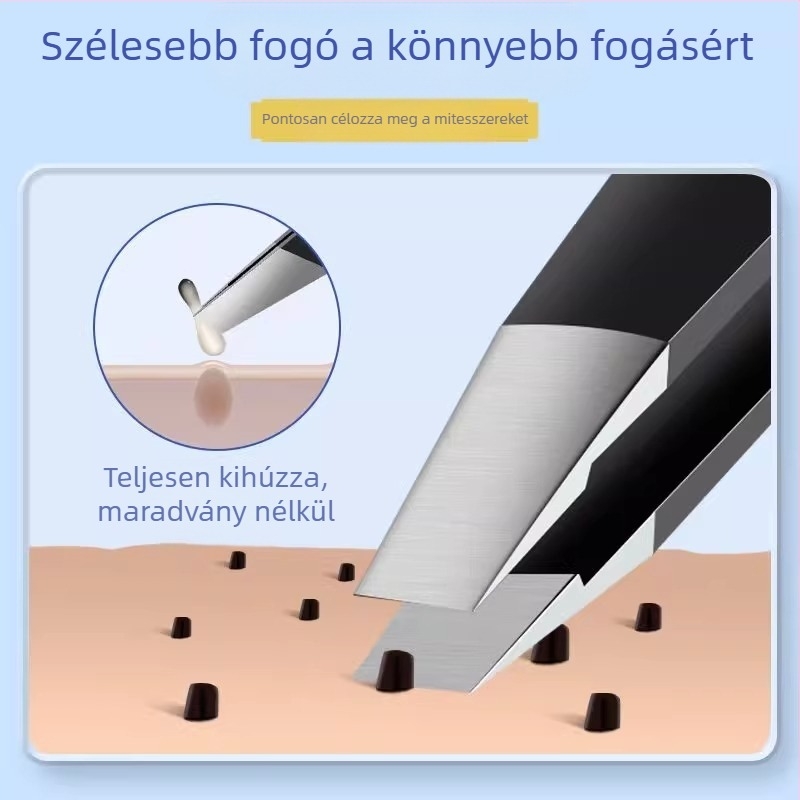 Feketefehér foltok eltávolító csipesz lapos végű, ultraéles pattanás tűvel, mindennapi használatra — Little Teana