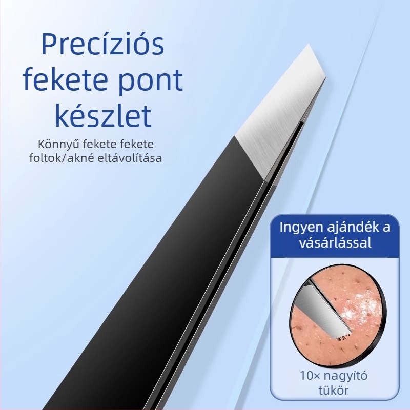 Feketefehér foltok eltávolító csipesz lapos végű, ultraéles pattanás tűvel, mindennapi használatra — Little Teana