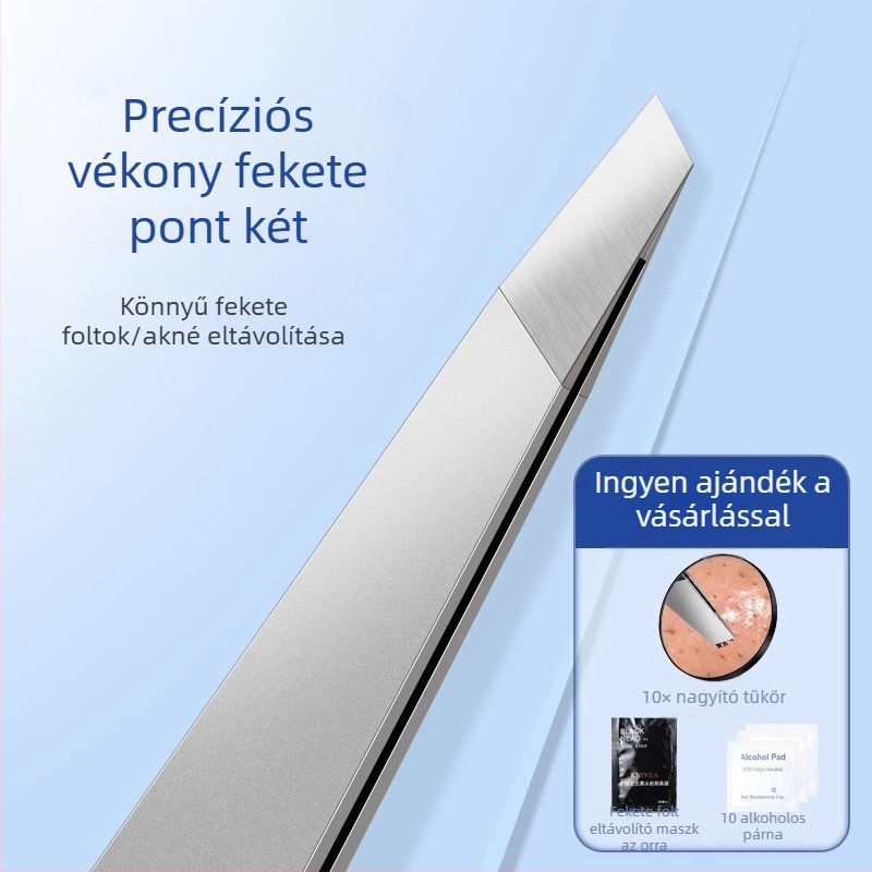 Feketefehér foltok eltávolító csipesz lapos végű, ultraéles pattanás tűvel, mindennapi használatra — Little Teana