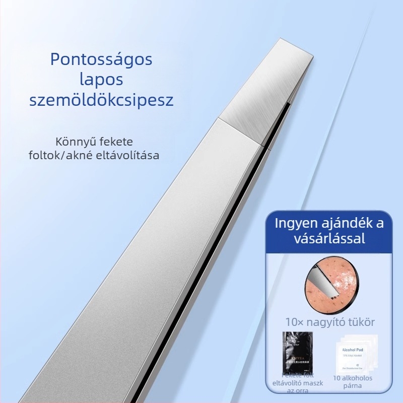 Feketefehér foltok eltávolító csipesz lapos végű, ultraéles pattanás tűvel, mindennapi használatra — Little Teana