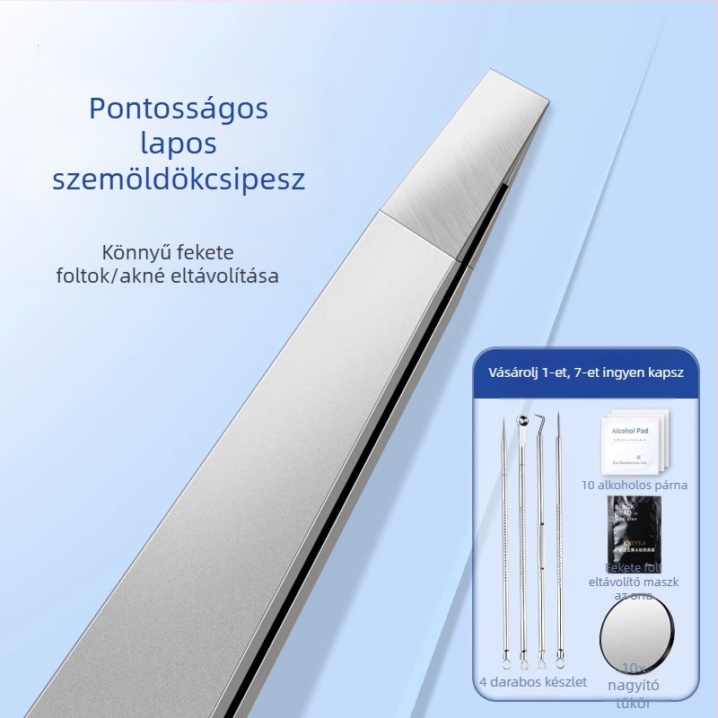 Feketefehér foltok eltávolító csipesz lapos végű, ultraéles pattanás tűvel, mindennapi használatra — Little Teana