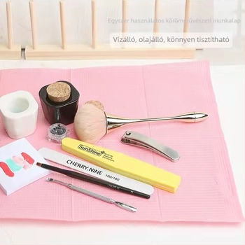 Egyszer használatos manikűr asztali alátét - papír, 47 g, téglalap alakú, testreszabható minta, nyomtatott logó