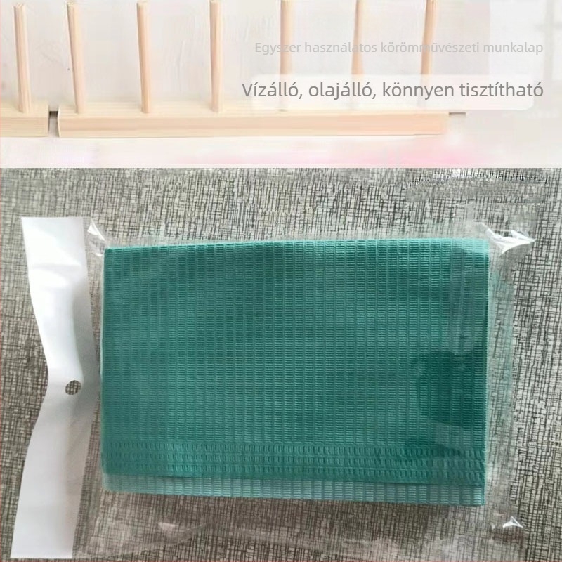 Egyszer használatos manikűr asztali alátét - papír, 47 g, téglalap alakú, testreszabható minta, nyomtatott logó