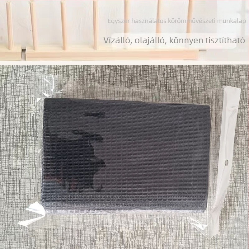 Egyszer használatos manikűr asztali alátét - papír, 47 g, téglalap alakú, testreszabható minta, nyomtatott logó