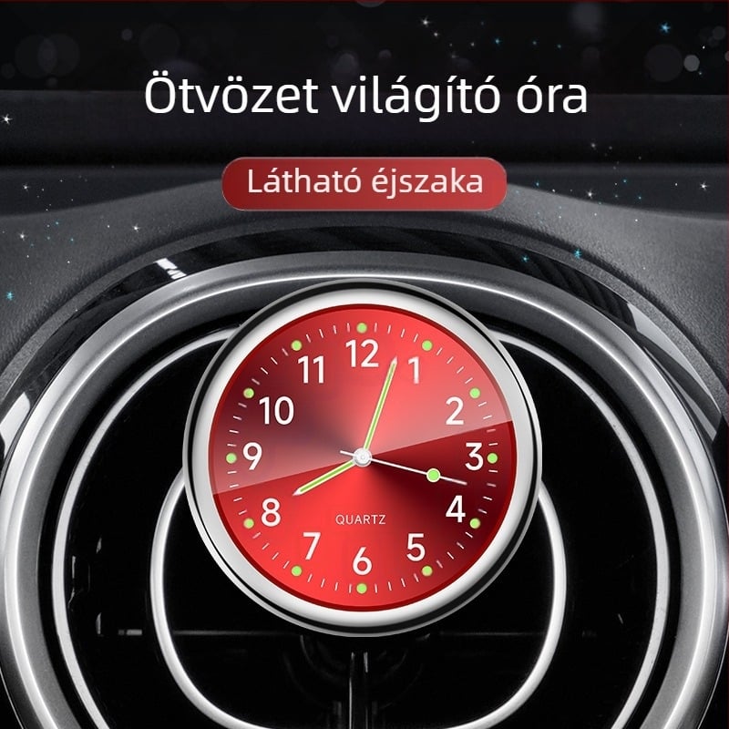 Autó-műszerfal óra, világító, nagy pontosságú elektronikus kvarc óra dísztárgy (Anyag: Fém; Eredet: Egyéb; Szerkezeti típus: Egyéb; Márka: Egyéb)