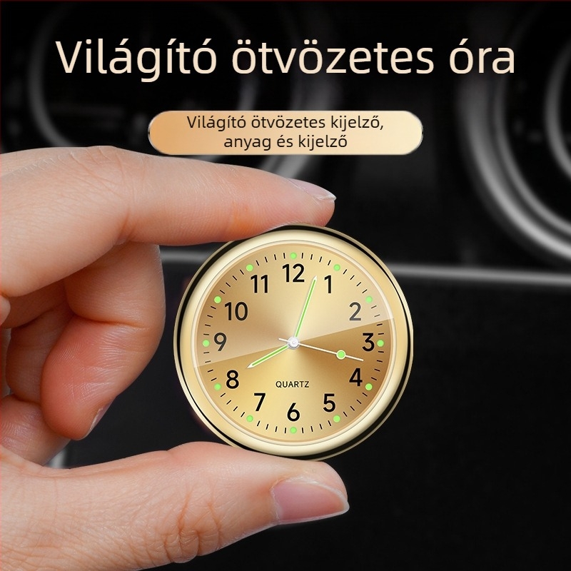 Autó-műszerfal óra, világító, nagy pontosságú elektronikus kvarc óra dísztárgy (Anyag: Fém; Eredet: Egyéb; Szerkezeti típus: Egyéb; Márka: Egyéb)
