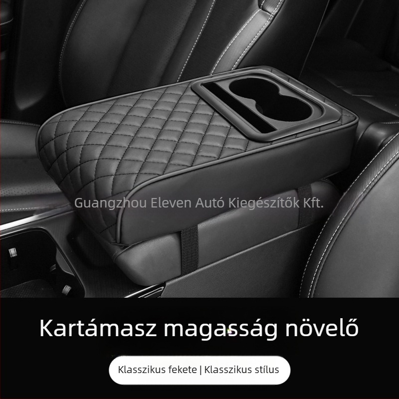 Universális autókar kapocs középső könyöktámasz pohártartó és tároló rekesz; ABS anyag; Eleven márka; testreszabható