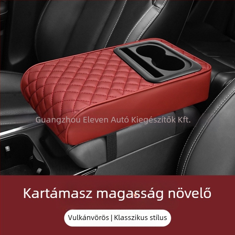 Universális autókar kapocs középső könyöktámasz pohártartó és tároló rekesz; ABS anyag; Eleven márka; testreszabható