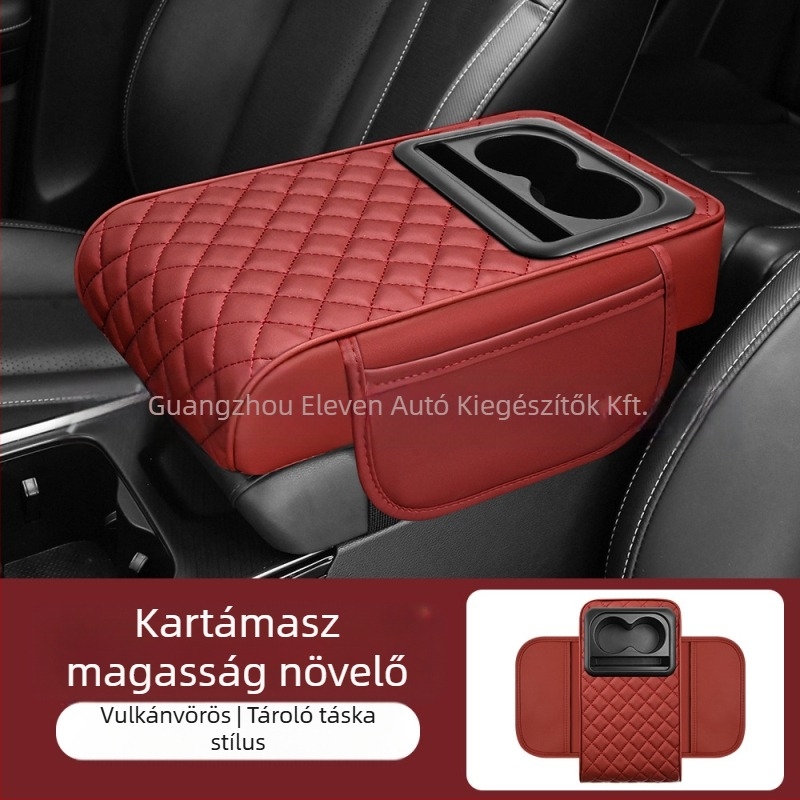 Universális autókar kapocs középső könyöktámasz pohártartó és tároló rekesz; ABS anyag; Eleven márka; testreszabható