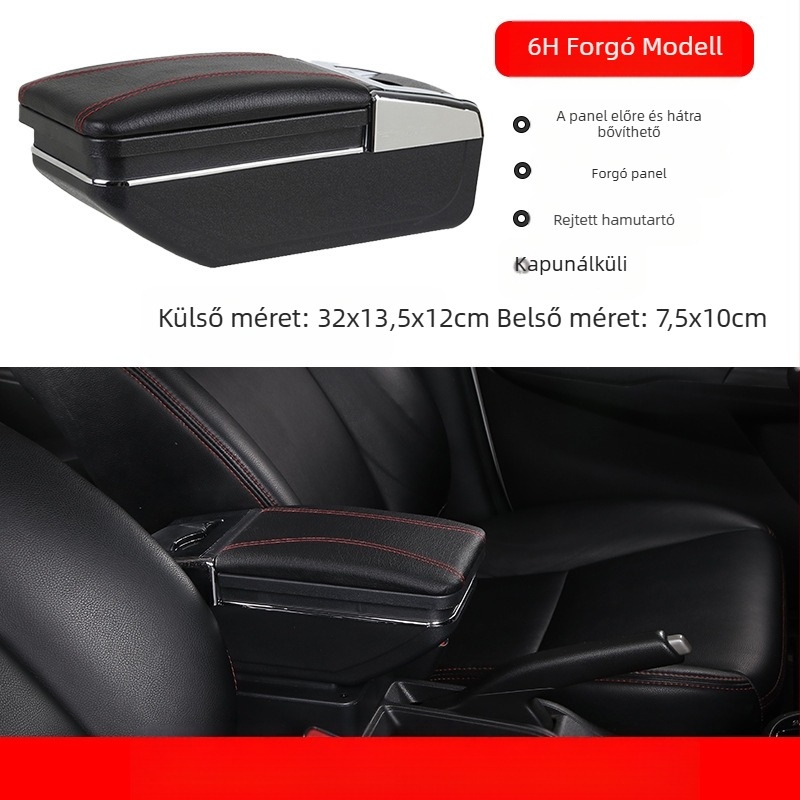 Általános autó kartámasz doboz – központi, kártyatípusú rekesz, állítható szélesség, műanyag, 3,0 kg, testreszabható