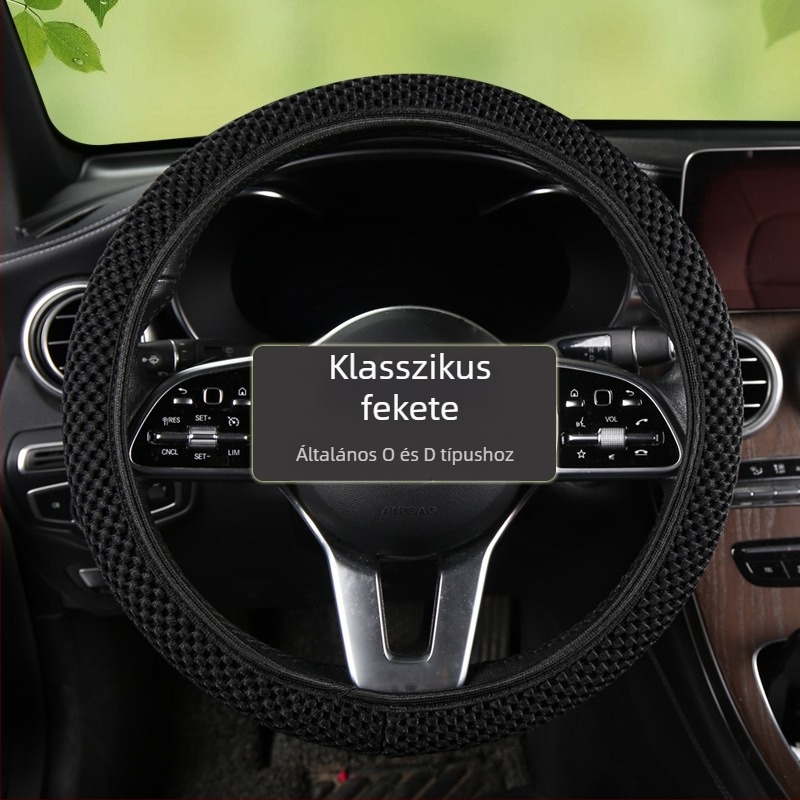 Autó kormányvédő, Ice Silk nedvességelnyelő, lélegző háló, felület szintetikus rostból, univerzális rögzítés, nyári használatra