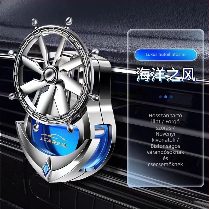 Autó illatosító klipsz – kör alakú illatosító tartó, ABS elektropolírozás, virágos illat, gyümölcsös aroma, 25-50 ml, 61-90 napos párolgási idő