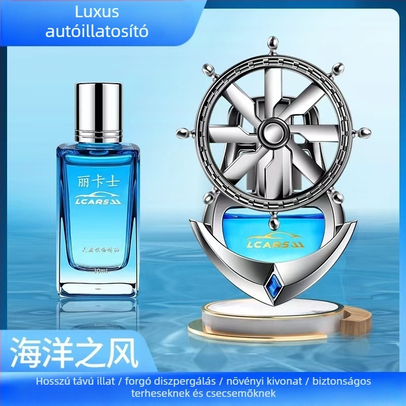 Autó illatosító klipsz – kör alakú illatosító tartó, ABS elektropolírozás, virágos illat, gyümölcsös aroma, 25-50 ml, 61-90 napos párolgási idő