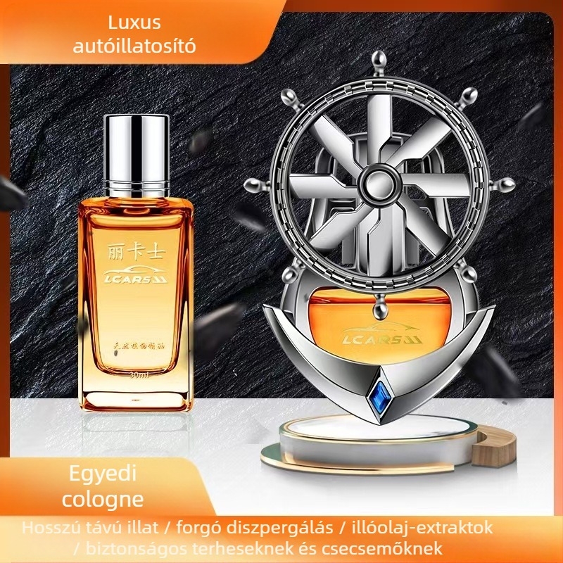 Autó illatosító klipsz – kör alakú illatosító tartó, ABS elektropolírozás, virágos illat, gyümölcsös aroma, 25-50 ml, 61-90 napos párolgási idő