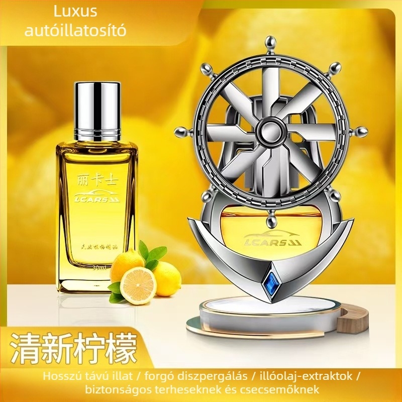 Autó illatosító klipsz – kör alakú illatosító tartó, ABS elektropolírozás, virágos illat, gyümölcsös aroma, 25-50 ml, 61-90 napos párolgási idő