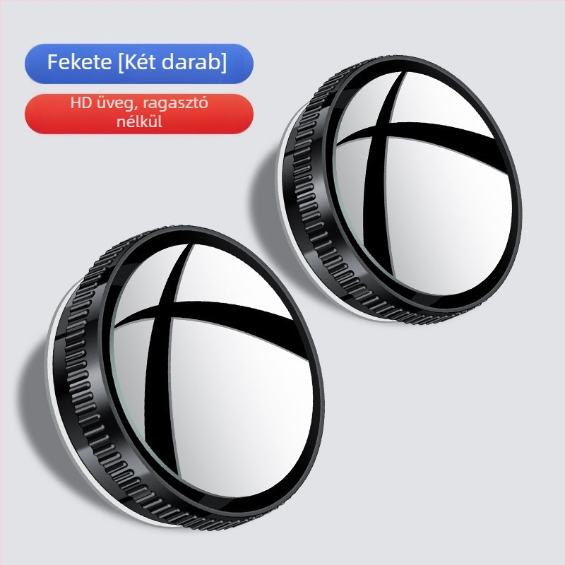 Autó hátsó tükör kör alakú, fém konstrukció, sík tükör, 180°-ban állítható, univerzálisan kompatibil