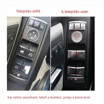 CLS 12-17 belső központi konzol dekorációja (módok: 350/260/320) dekoratív strasszokkal a kapcsoló gombjain az elektromos ablakokhoz • Anyag: műanyag • Modell: 666
