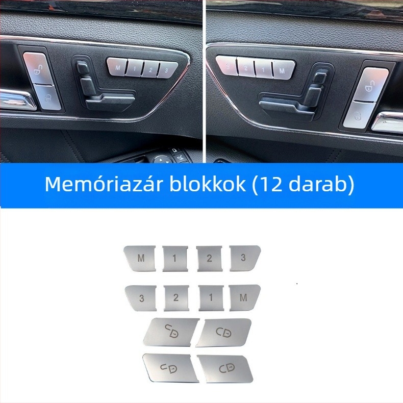 CLS 12-17 belső központi konzol dekorációja (módok: 350/260/320) dekoratív strasszokkal a kapcsoló gombjain az elektromos ablakokhoz • Anyag: műanyag • Modell: 666