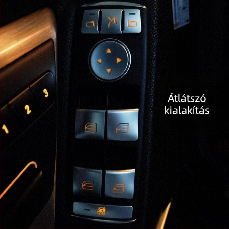 CLS 12-17 belső központi konzol dekorációja (módok: 350/260/320) dekoratív strasszokkal a kapcsoló gombjain az elektromos ablakokhoz • Anyag: műanyag • Modell: 666
