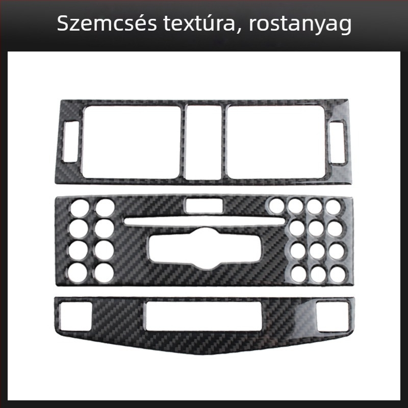 Mercedes‑Benz W204 C‑Class (2007–2010) középkonzol CD panel valódi szénszálas anyagból, testre szabható logóval, Guangzhouban gyártva