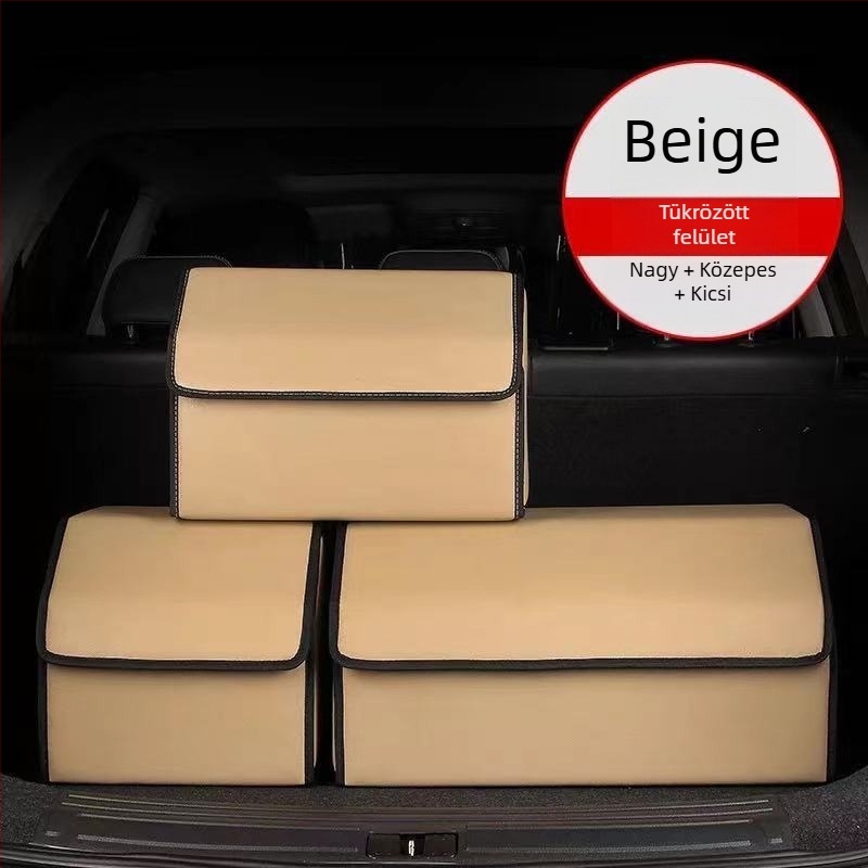 Autócsomagtartó rendező – Bőr összecsukható tároló doboz fogantyúval, vízálló és nyomásálló