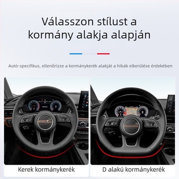 Kormánytakaró, valódi bőrből, sportos stílus, univerzális négyévszakos illeszkedés, speciális autóhoz szerelés