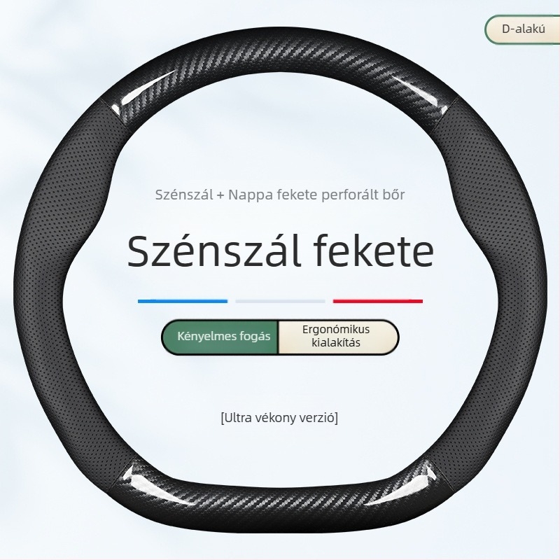 Kormánytakaró, valódi bőrből, sportos stílus, univerzális négyévszakos illeszkedés, speciális autóhoz szerelés