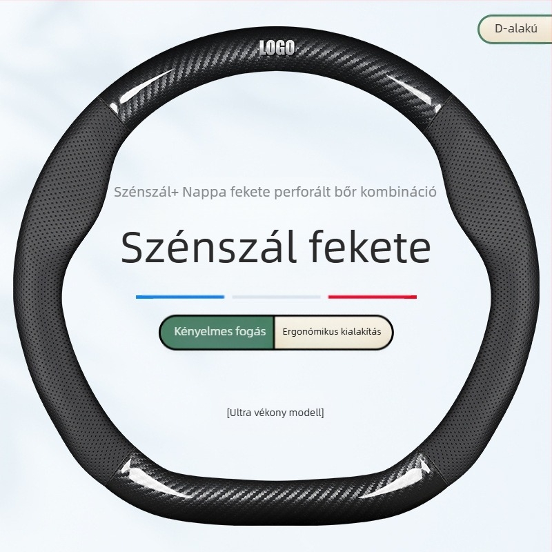 Kormánytakaró, valódi bőrből, sportos stílus, univerzális négyévszakos illeszkedés, speciális autóhoz szerelés