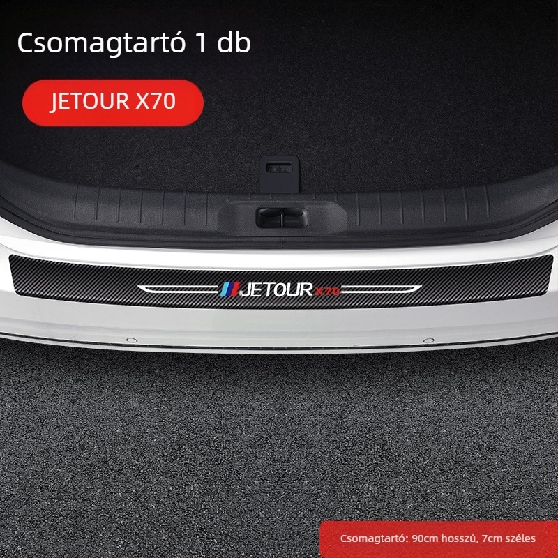 Jetto X70 pedál küszöb anti‑ütköző csík, karbon rostos bőr textúrával, testreszabott feldolgozás, Di Changed márka