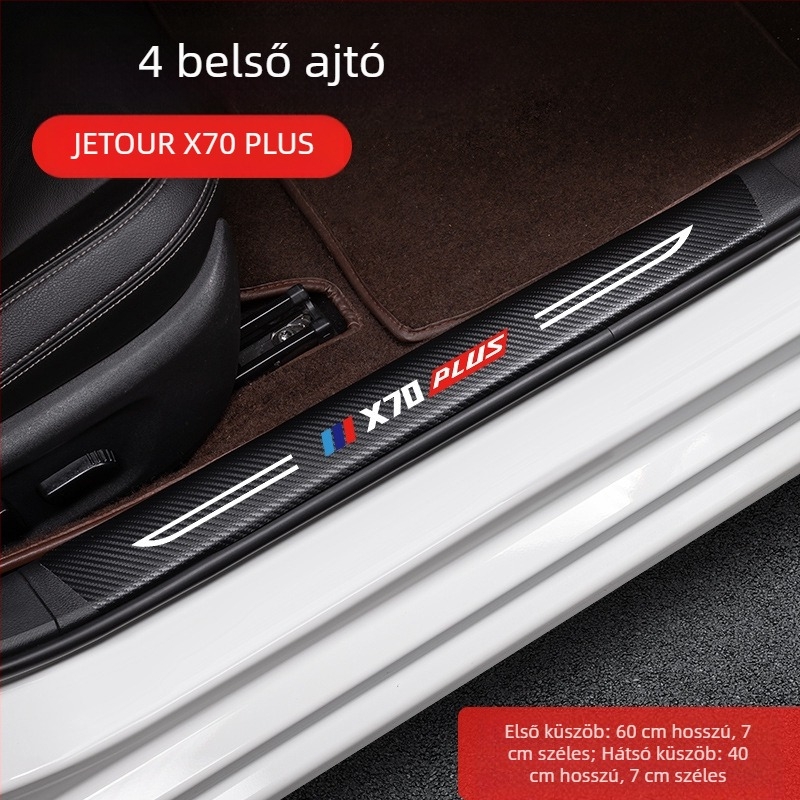 Jetto X70 pedál küszöb anti‑ütköző csík, karbon rostos bőr textúrával, testreszabott feldolgozás, Di Changed márka