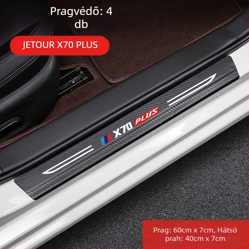 Jetto X70 pedál küszöb anti‑ütköző csík, karbon rostos bőr textúrával, testreszabott feldolgozás, Di Changed márka