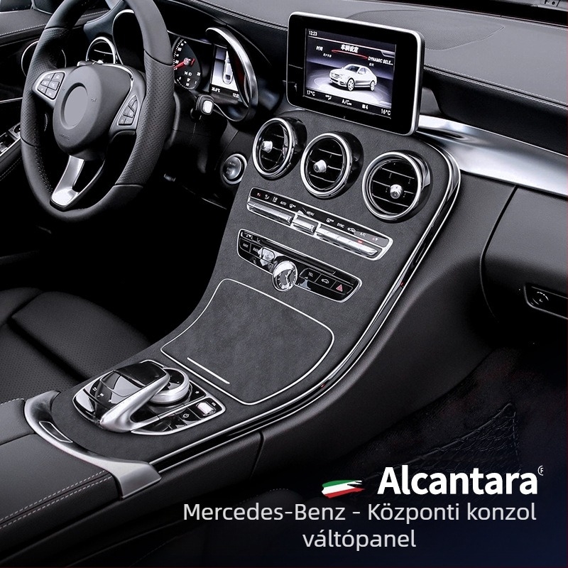 SNBLO Alcantara velúr középkonzol panel Mercedes-Benz C-osztály C260L/C200L (2015-2018)