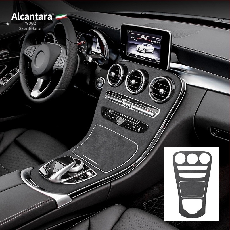 SNBLO Alcantara velúr középkonzol panel Mercedes-Benz C-osztály C260L/C200L (2015-2018)