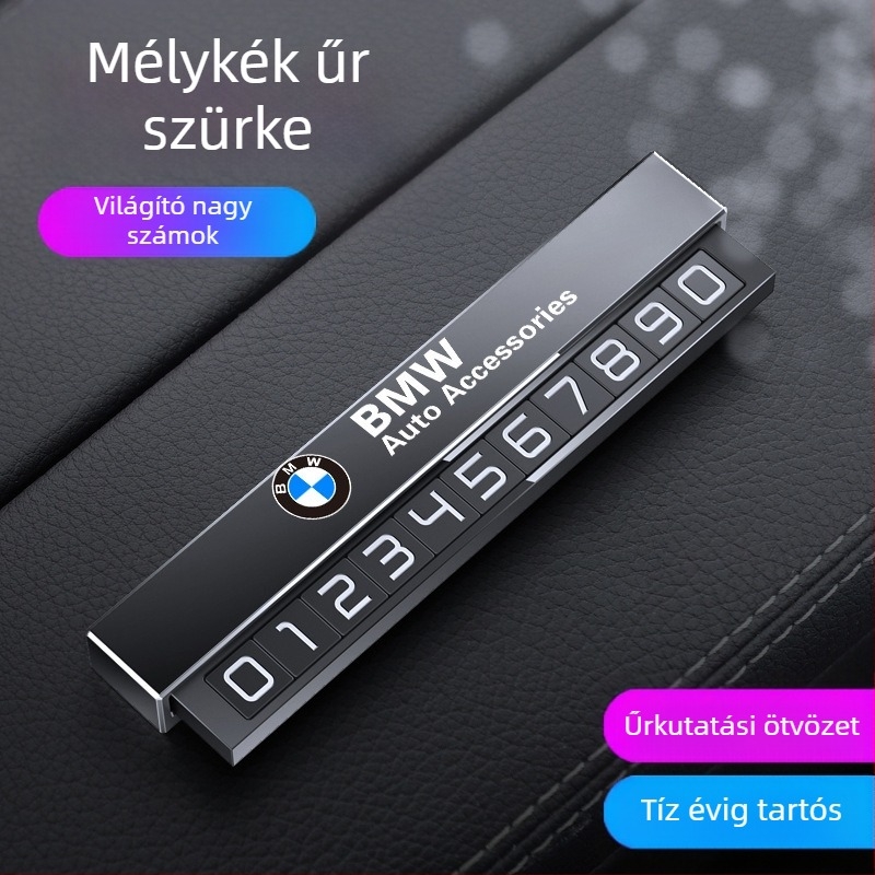 Double heng fém parkolási jel belső autó dísz – testreszabható logó nyomtatással