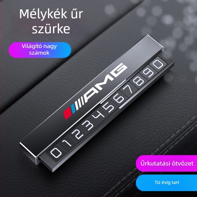 Double heng fém parkolási jel belső autó dísz – testreszabható logó nyomtatással