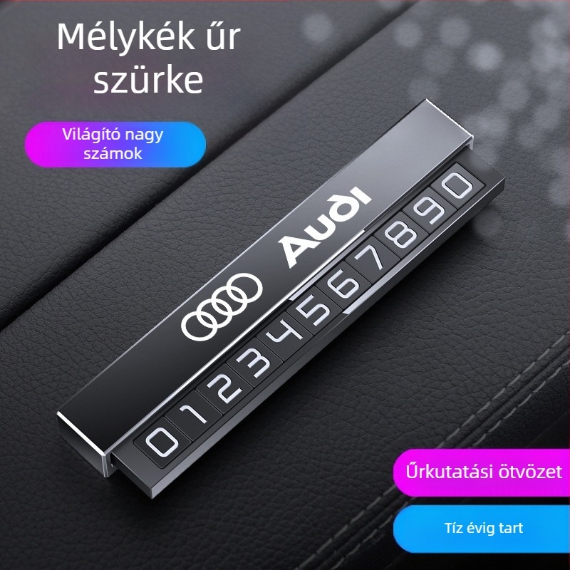 Double heng fém parkolási jel belső autó dísz – testreszabható logó nyomtatással