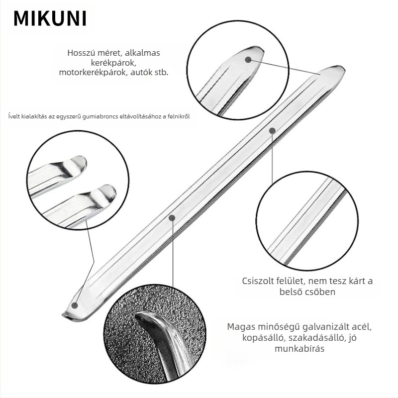 MIKUNI RG5024 Gumiabroncs-eltávolító szerszám, karbonacél, Körkörös és sík végek, Robbanásbiztos, Autóhoz