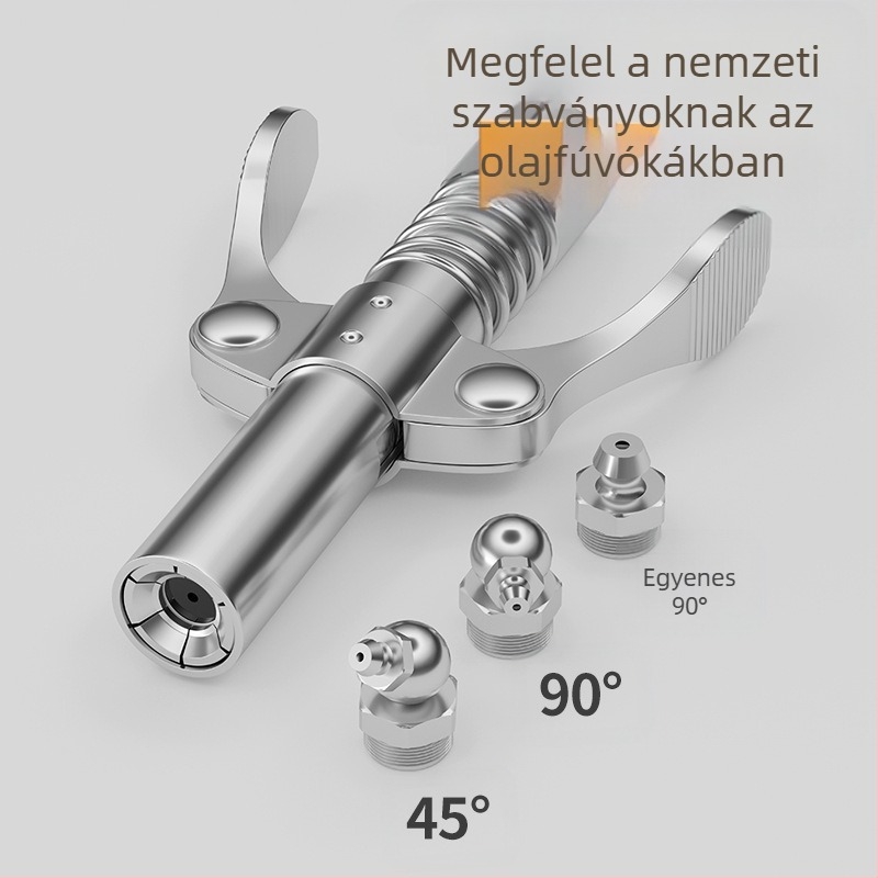 Zárható clamp típusú magasnyomású zsírzófej rozsdamentes acélból, 17000 psi, kézi pneumatikus kiegészítő zsírzópisztolyhoz