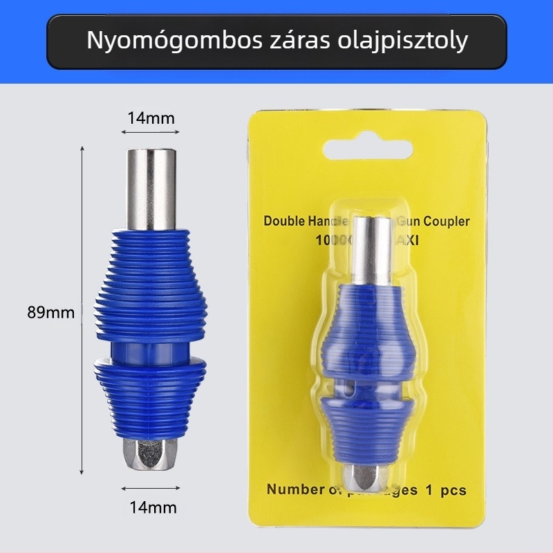 Zárható clamp típusú magasnyomású zsírzófej rozsdamentes acélból, 17000 psi, kézi pneumatikus kiegészítő zsírzópisztolyhoz