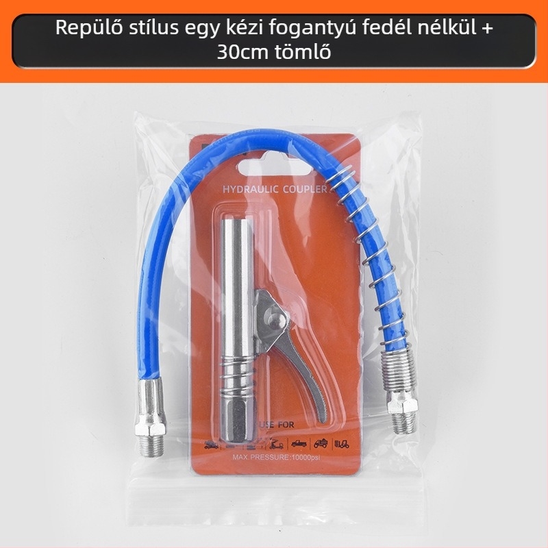 Zárható clamp típusú magasnyomású zsírzófej rozsdamentes acélból, 17000 psi, kézi pneumatikus kiegészítő zsírzópisztolyhoz