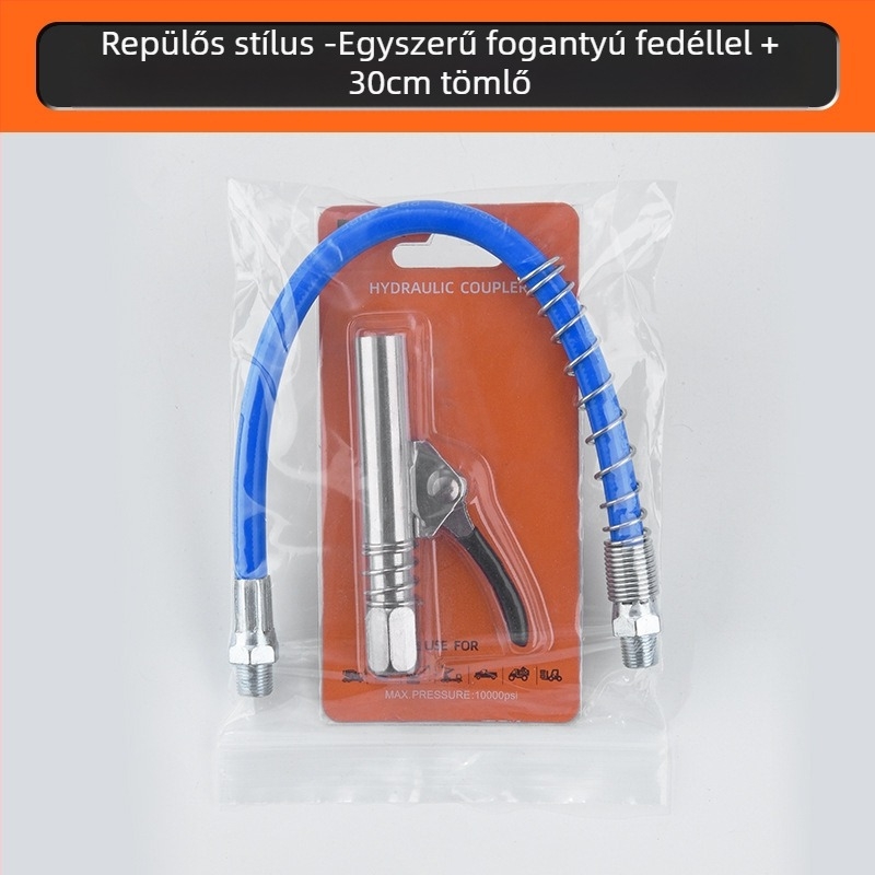 Zárható clamp típusú magasnyomású zsírzófej rozsdamentes acélból, 17000 psi, kézi pneumatikus kiegészítő zsírzópisztolyhoz