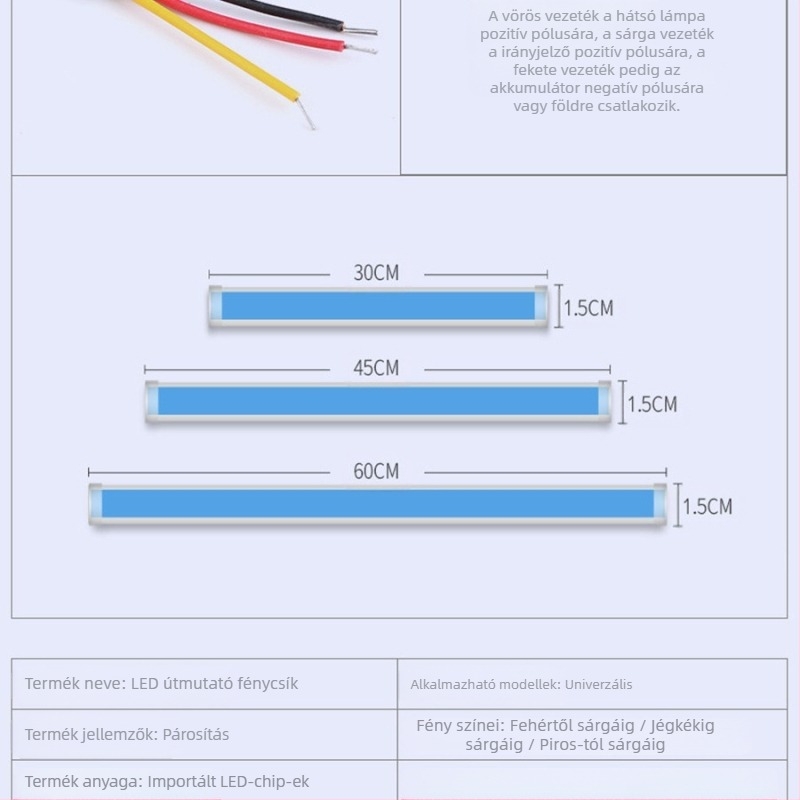 Szemöldök LED motorkerékpár fény – modell Motorcycle Scanning Water Light, anyag Akril, teljesítmény 5, élettartam 10000 h