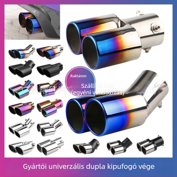 Autókipufogócső hangcsillapítóval, univerzális, rozsdamentes acélból, hátsó rész, csavaros rögzítés, általános modellekhez