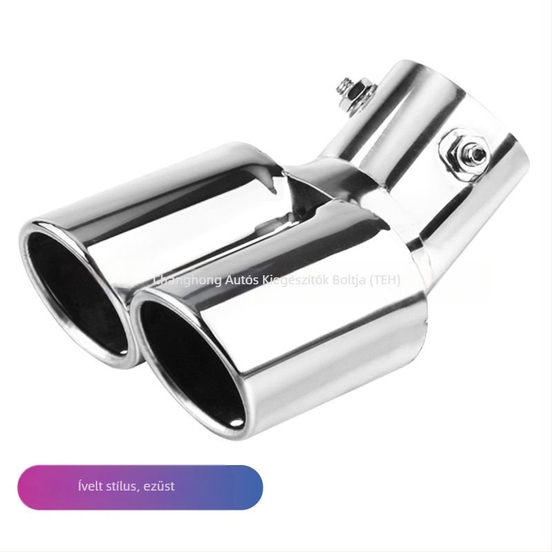 Autókipufogócső hangcsillapítóval, univerzális, rozsdamentes acélból, hátsó rész, csavaros rögzítés, általános modellekhez