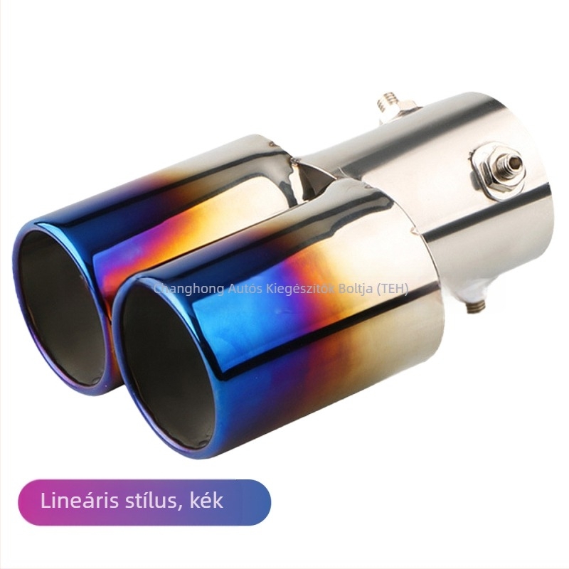 Autókipufogócső hangcsillapítóval, univerzális, rozsdamentes acélból, hátsó rész, csavaros rögzítés, általános modellekhez