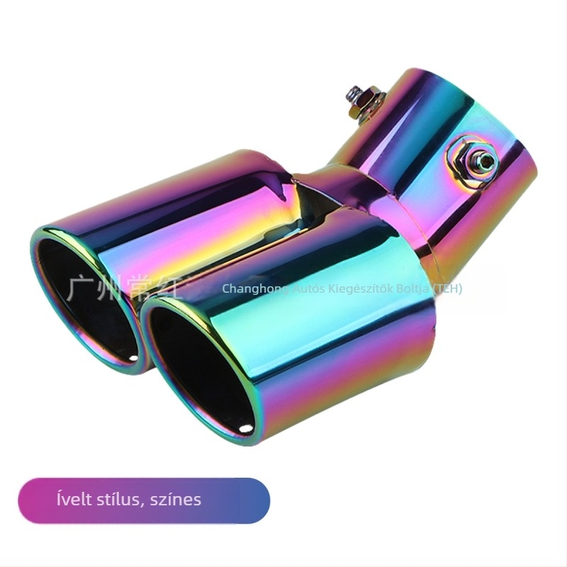 Autókipufogócső hangcsillapítóval, univerzális, rozsdamentes acélból, hátsó rész, csavaros rögzítés, általános modellekhez