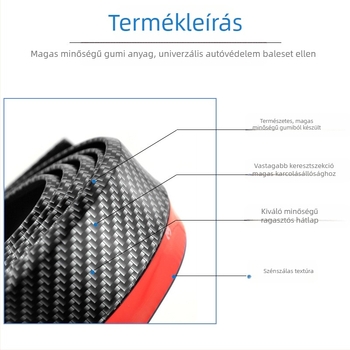 Autó első lökhárító gumilap anti-koccanás – általános illeszkedés, anyag: gumi, modell: első lökhárító