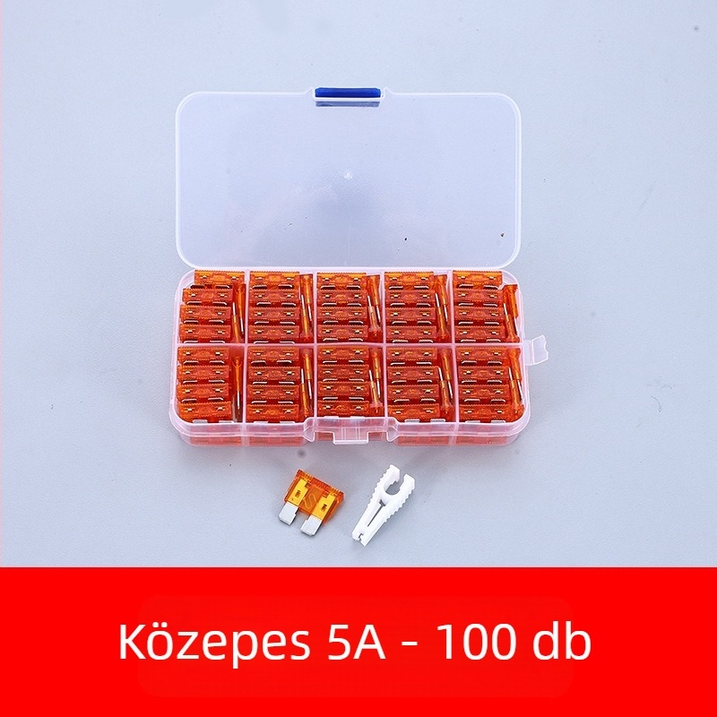 Autóbiztosíték készlet 2A–35A, 100 db, dobozban